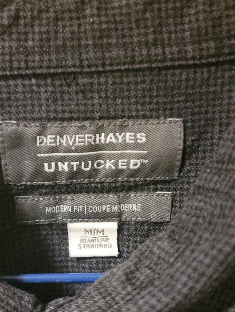 Denver Hayes Men's Button-Down Shirt in Charcoal Black - Picture 2 of 2